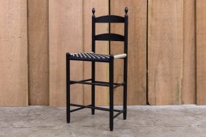 Low Bar Stool with 2 Slats & Finials