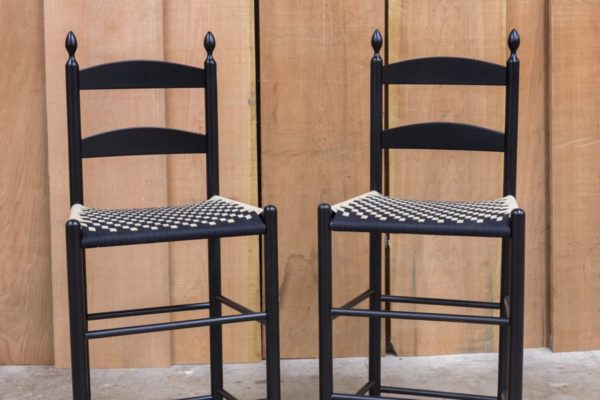 Low Bar Stool with 2 Slats & Finials - Image 4