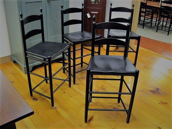 Low Bar Stool with 2 Slats & Finials - Image 18