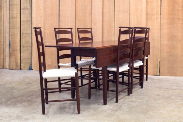 Set of Shaker Shawl Back Side Chairs