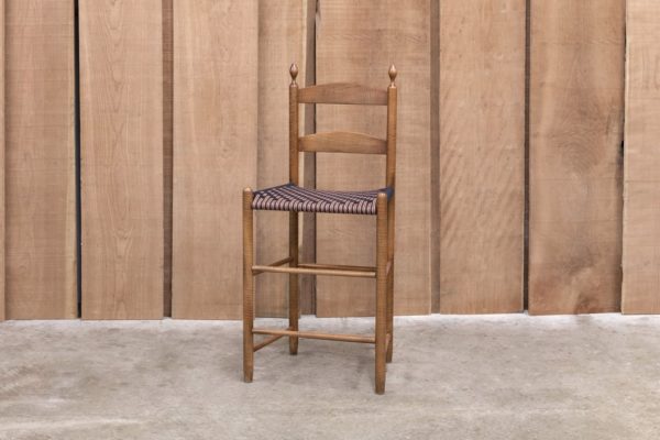 Low Bar Stool with 2 Slats & Finials - Image 12