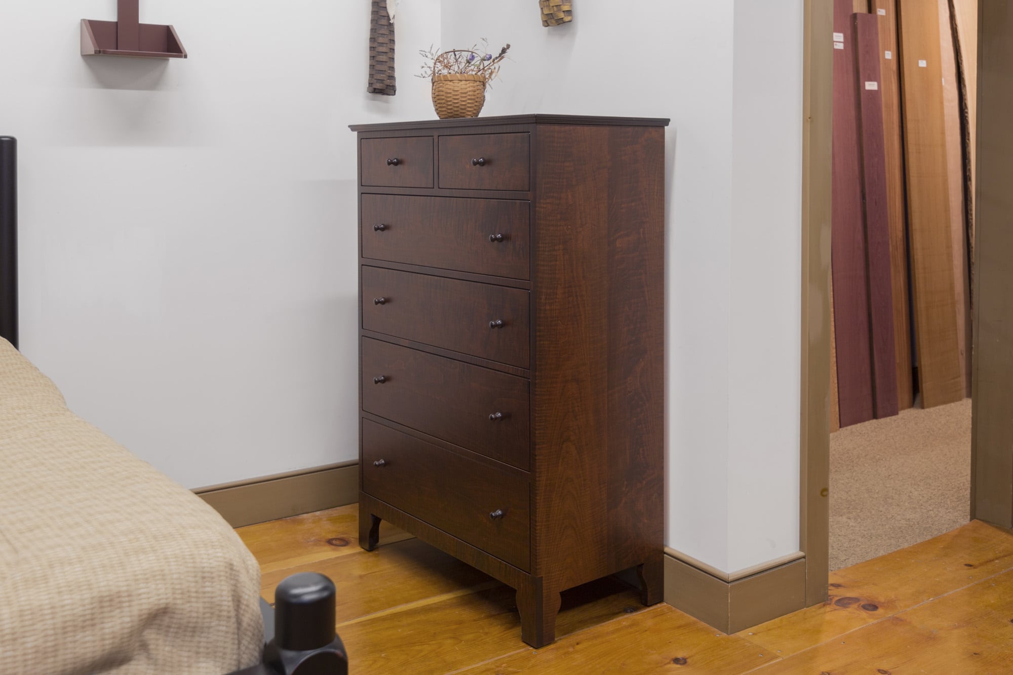 Tiger Maple Brothers Dresser In Fireside Shaker Pe Tiger Maple Brothers Dresser In Fireside