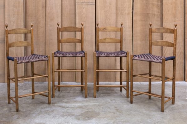 Low Bar Stool with 2 Slats & Finials - Image 17