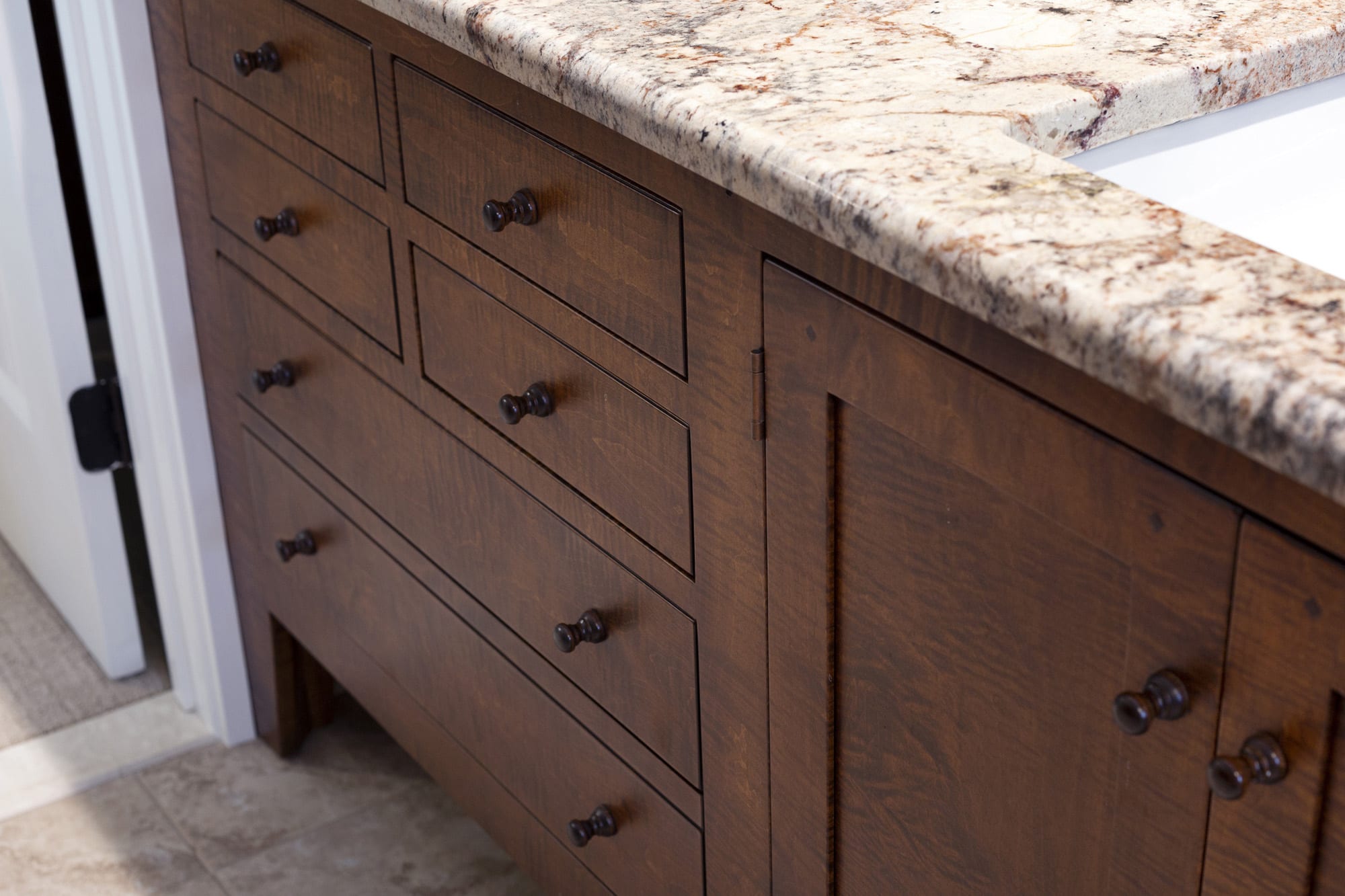 Shaker Style Bathroom Vanities Of High Quality In Tiger Maple Cherry Shaker Style Bathroom Vanities