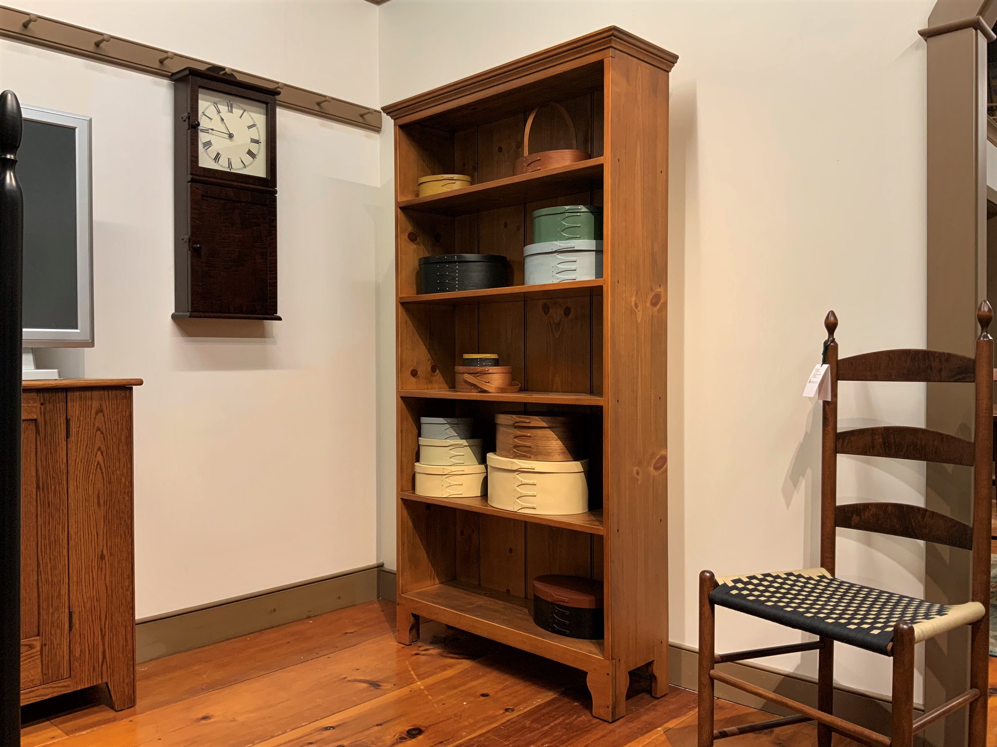 plate 18 / Tall Bookcase in Honey finish Shaker Shoppe