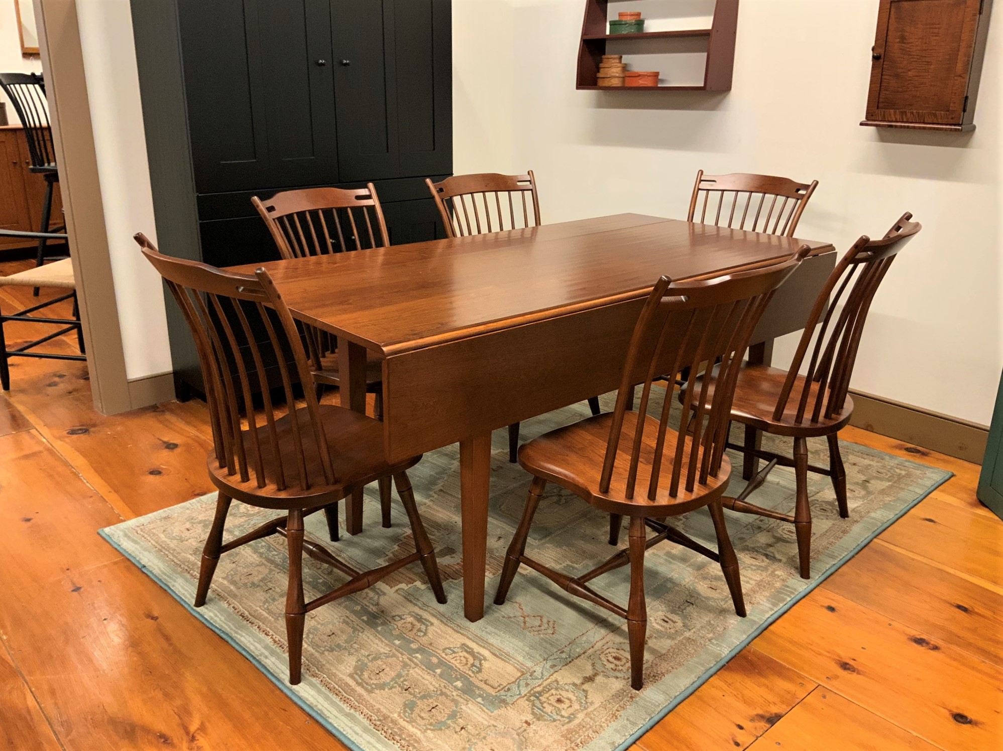 Plate 15 Shaker Drop Leaf Table And 6 Chair Set Pe Details Dimensions Includes Table 6 Thumb Back Side Chairs