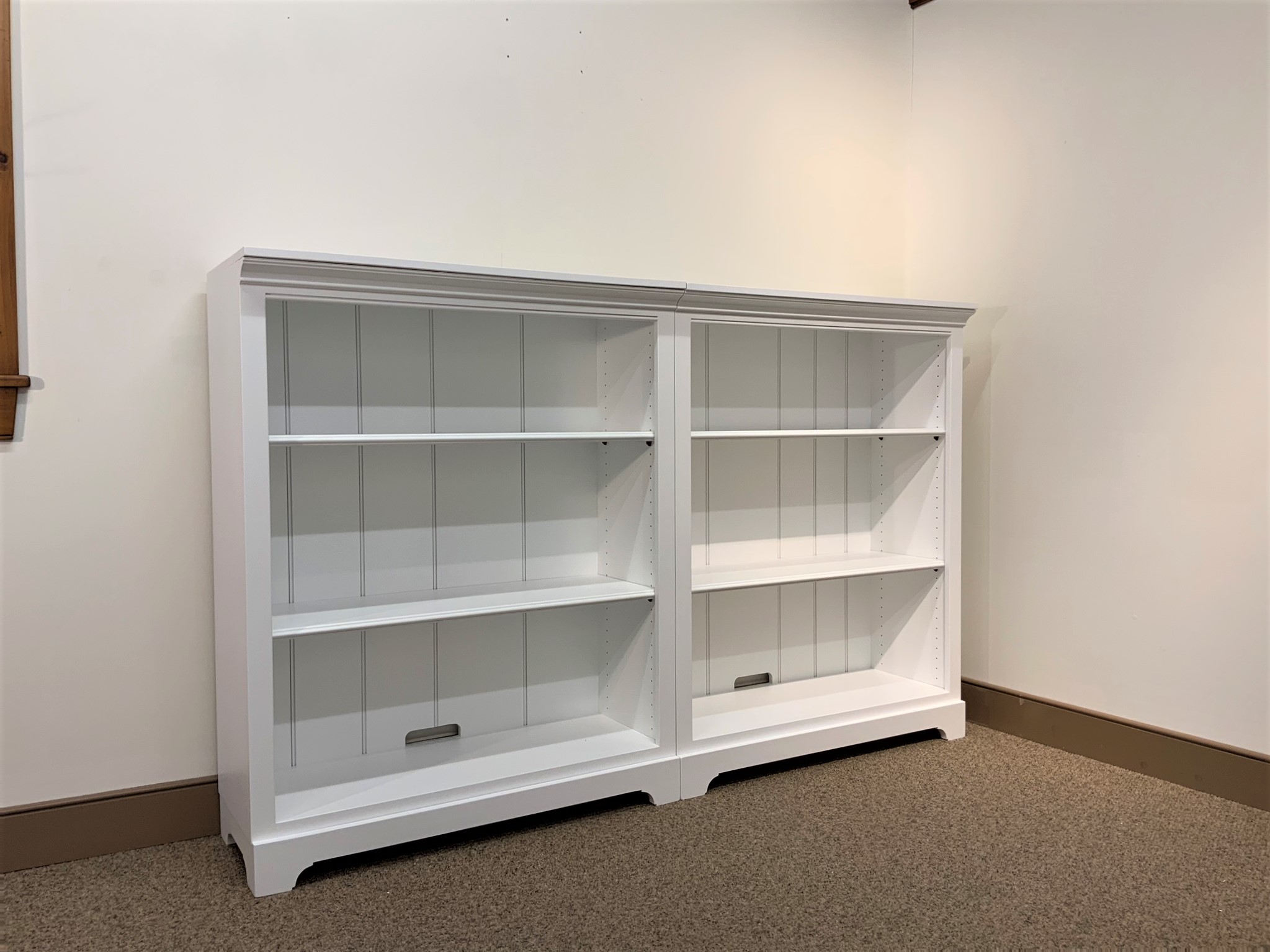Shaker Bookcases Home Library, Large White Book Shelves