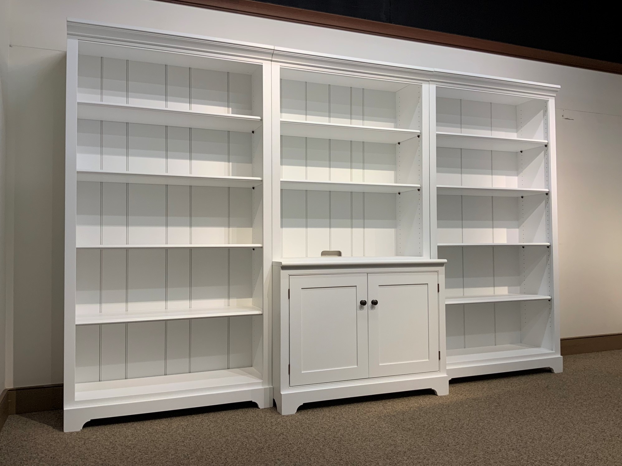 Shaker Bookcases Home Library, Bookcase With Cupboard Base