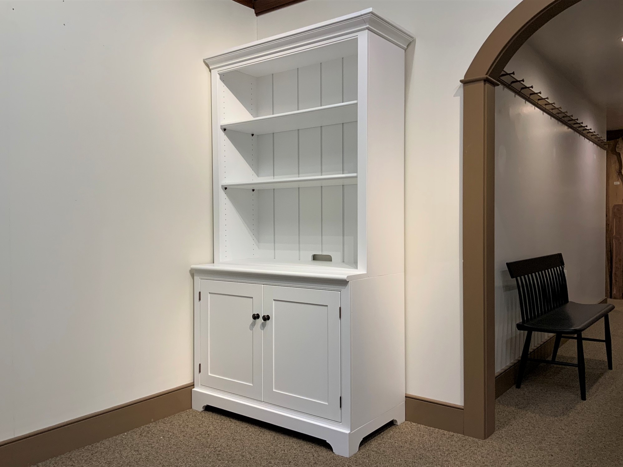 Shaker Bookcases Home Library, Cabinet Bookcase Combo