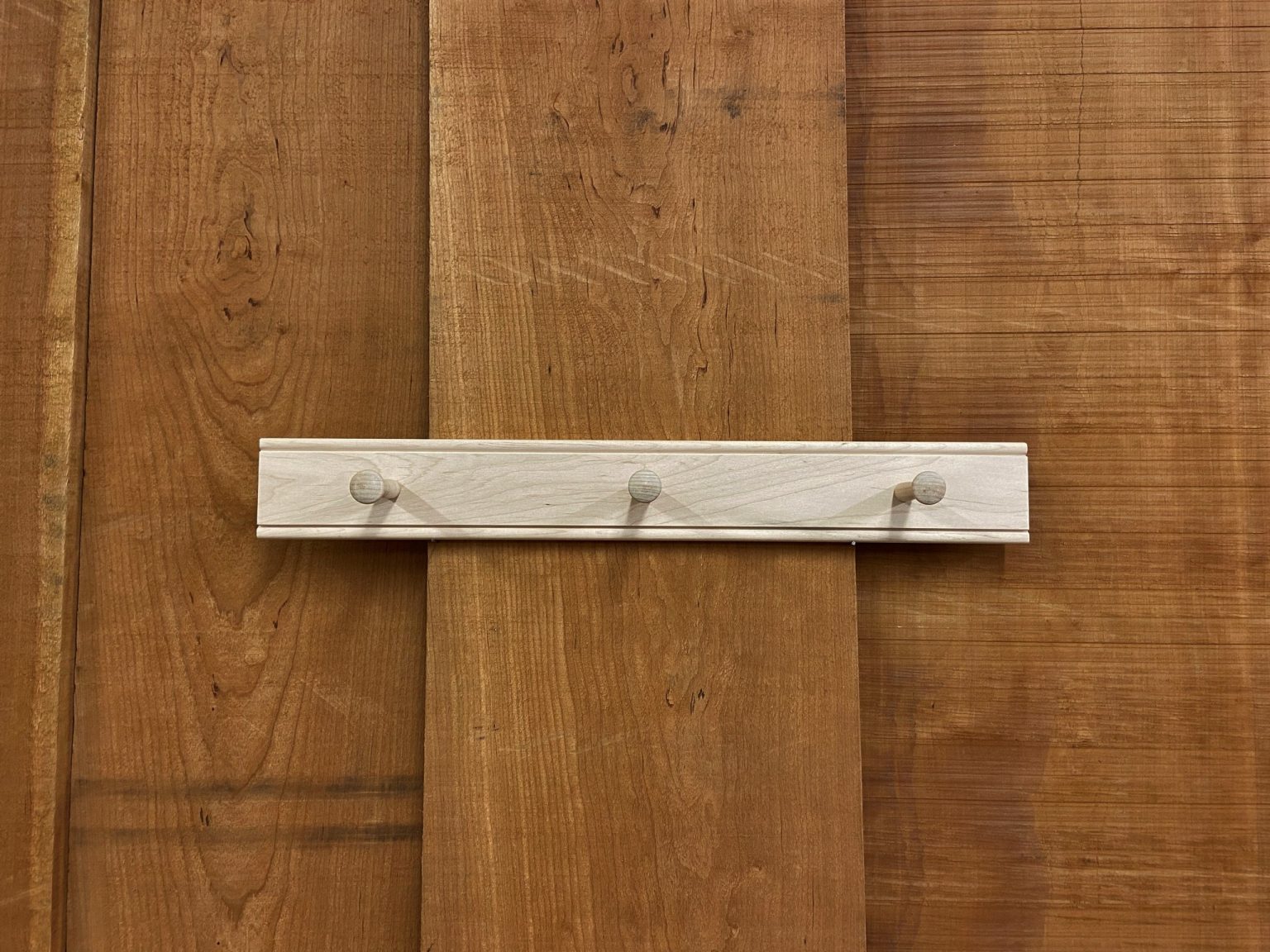24 inch Shaker Peg Rail Solid Maple made in US