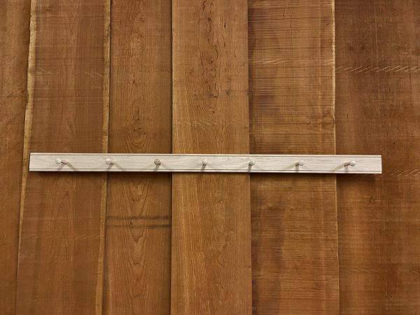 60 inch Shaker Peg Rail with seven Shaker Pegs built out of solid Maple wood