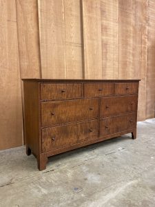 60" Low Dresser in Tiger Maple wood