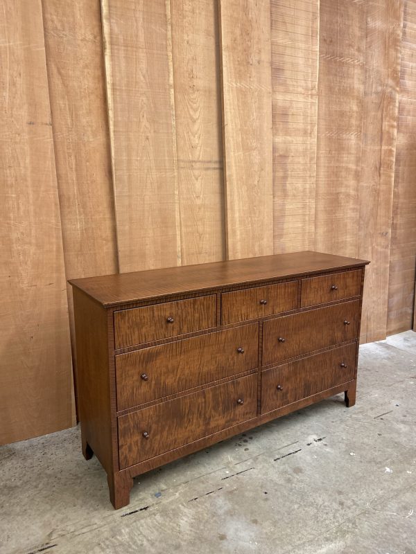 60" Low Dresser in Tiger Maple wood - Image 6