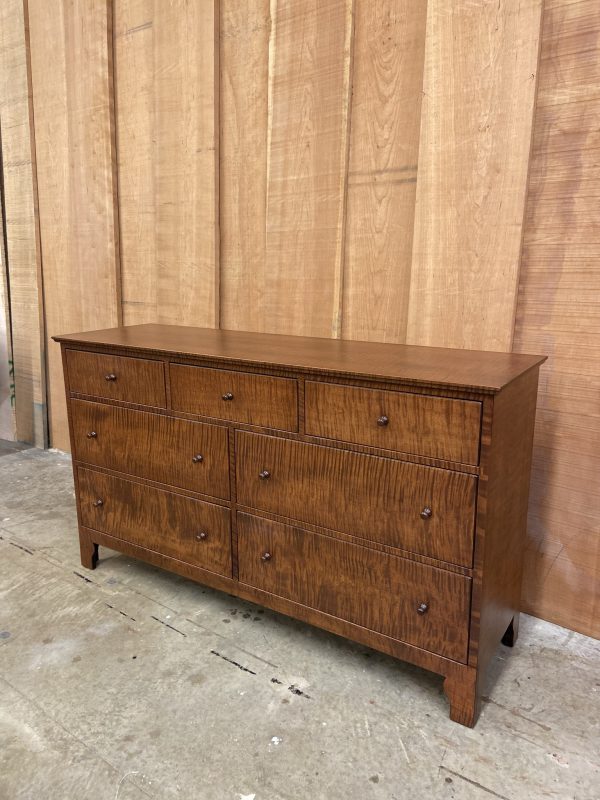 60" Low Dresser in Tiger Maple wood - Image 5