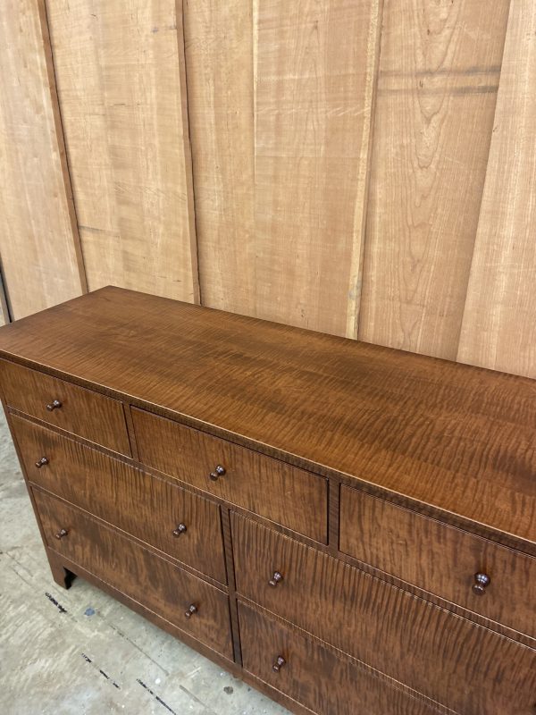 60" Low Dresser in Tiger Maple wood - Image 4