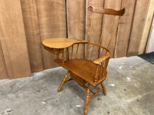 Exquisite Philadelphia Writing Arm Chair in Tiger Maple